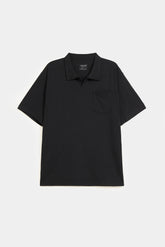 Cotton Relax Fit Pocket Polo - Midnight Black